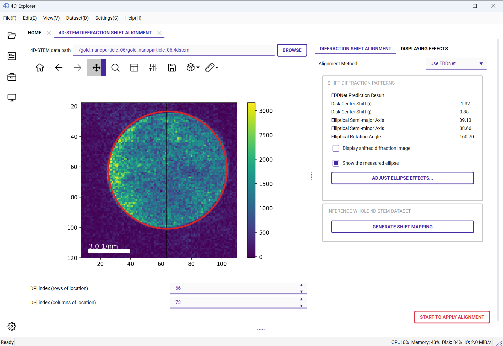 Diffraction Shift Alignment Using FDDNet
