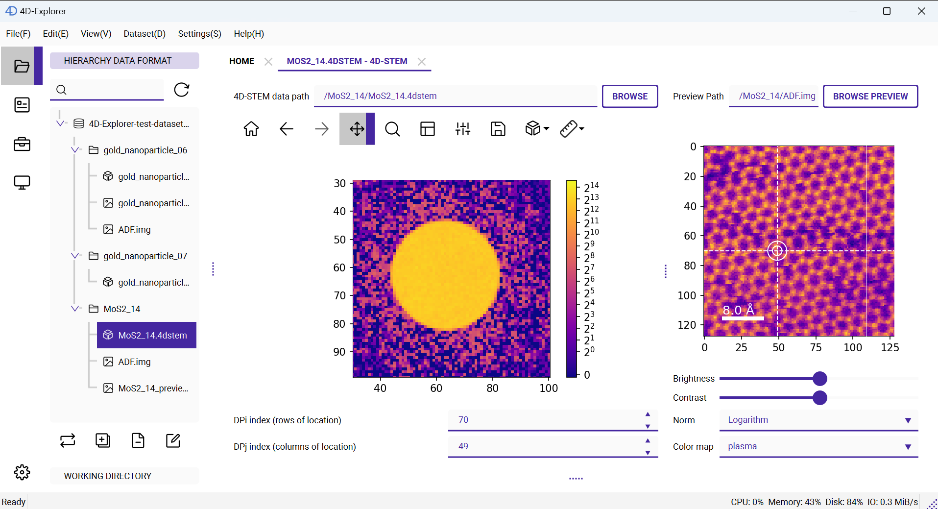 View 4D-STEM Dataset
